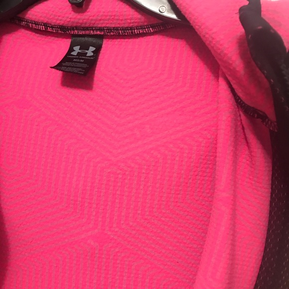 Under Armour Workout Jacket Hooded Zip Up Pink Med - Picture 7 of 9